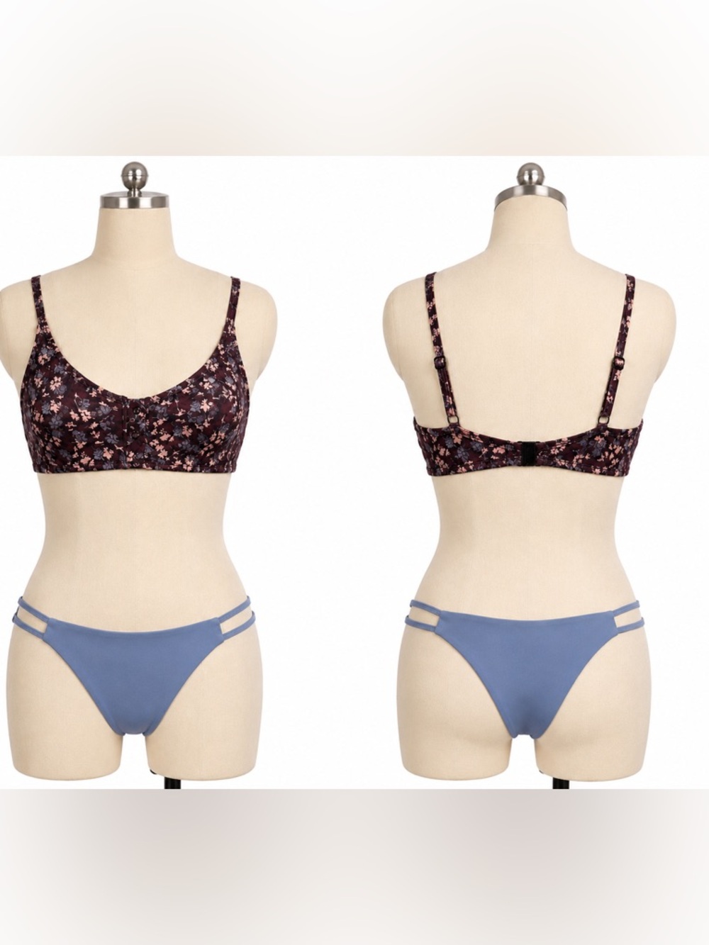 Tavik  Marlowe Floral Bikini Top & Vine Infinity Blue Bottoms M